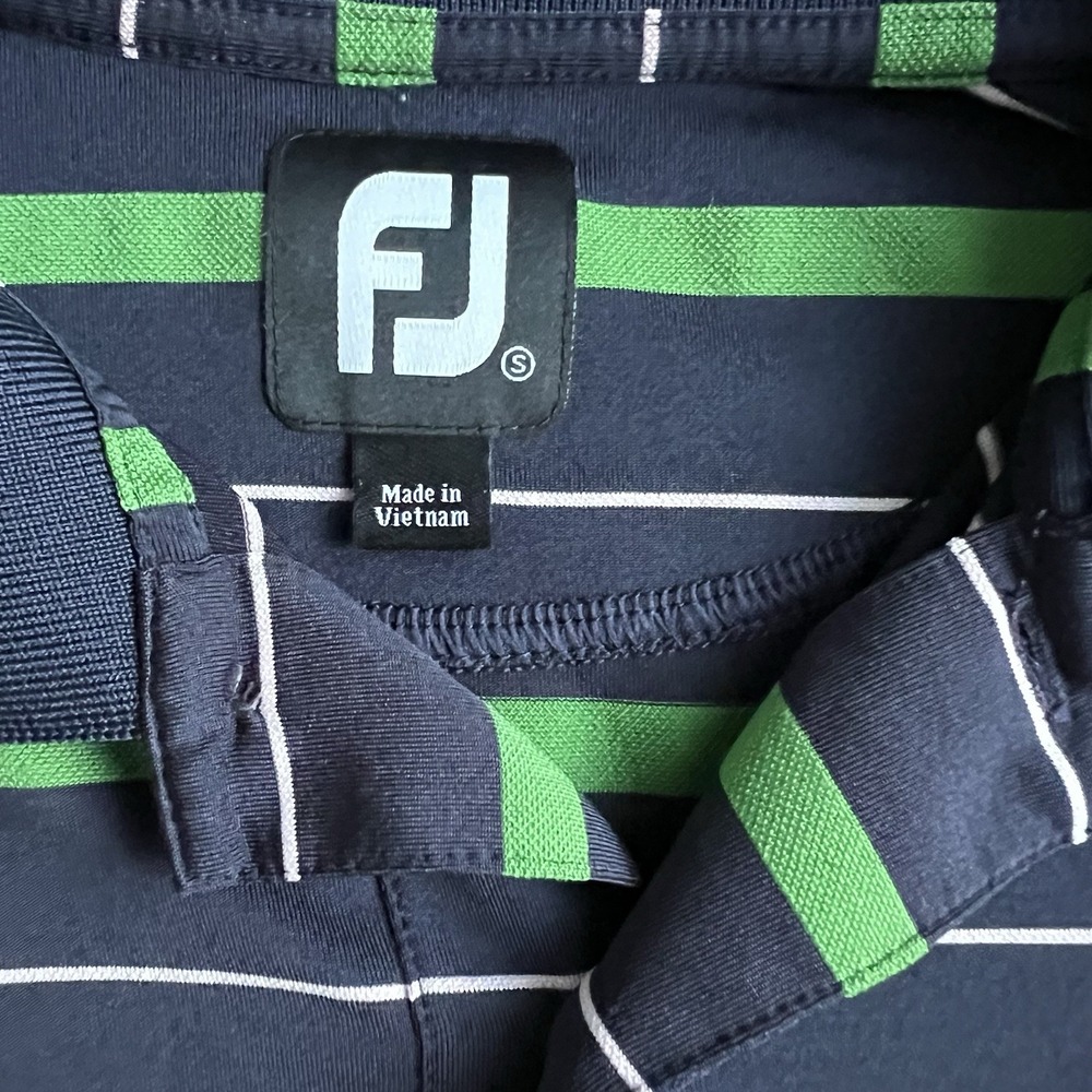 FootJoy Men's Striped Golf Polo Shirt Moisture Wicking Athletic Fit Size Small - Picture 2 of 5